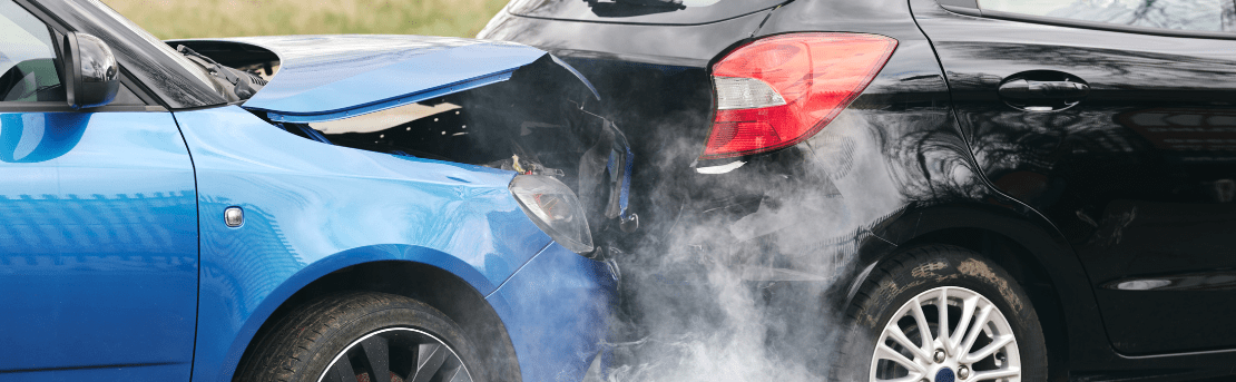 A vehicle in a car crash with another vehicle